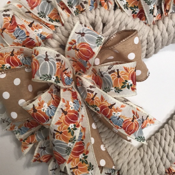 Hand Crafted Farmhouse Fall Heart Wreath - Picture 3 of 7